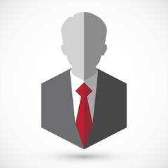 Businessman silhouette avatar profile picture. Man flet icon. © missty