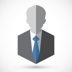Businessman silhouette avatar profile picture. Man flet icon. © missty