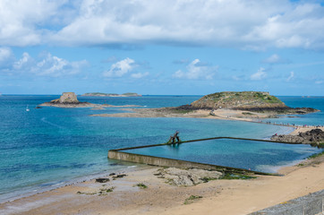 Grand Be Island and Petit Be fort. Saint-Malo