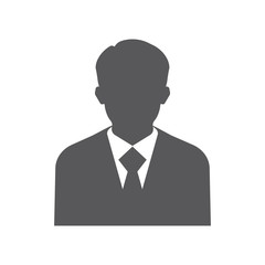 Businessman silhouette avatar profile picture. Man flet icon. © missty