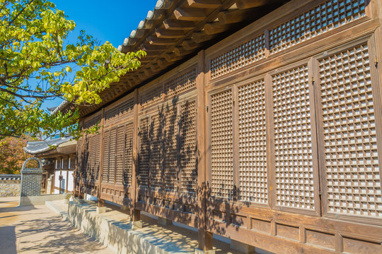 Beautiful Architecture in Namsangol Hanok Village at Seoul Korea