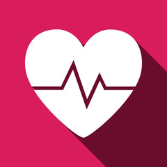 Heart with cardiogram sign icon