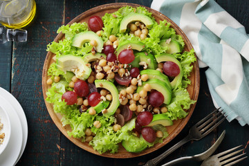 fresh and green salad with avocado slice