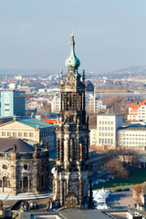 Fototapeta na wymiar Dresden. Belfry Hofkirche.
