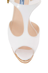 Tip of woman shoes isolated on white