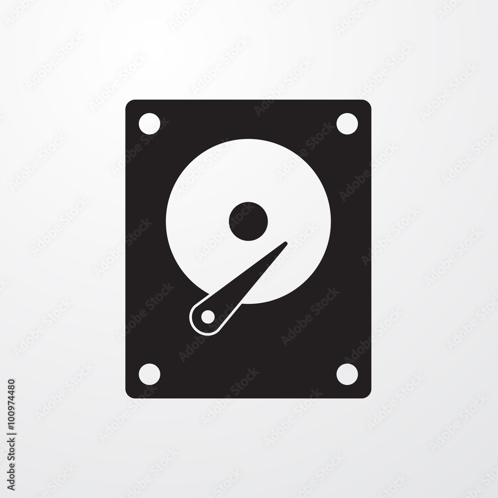 Poster hdd icon. hard disk drive symbol for web and mobile
