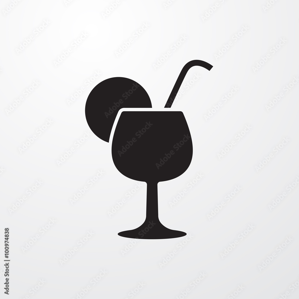 Aufkleber coctail icon for web and mobile.