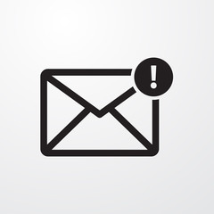 Message with notification, new mail sign icon