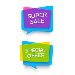 Vector bright plastic banners for online store.