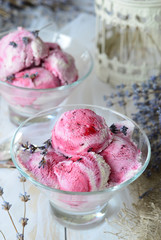 Black currant and lavender ice cream