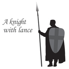 Silhouette of a knight with lance