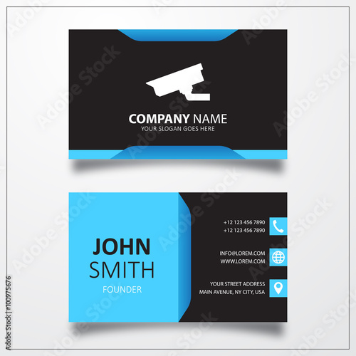Security Camera Icon Business Card Vector Template Stock Image Security Camera Icon Business Card Vector Template