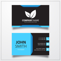 Leaf sign icon. Business card vector template.