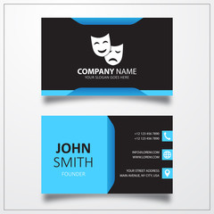 Fototapeta na wymiar Theatrical masks sign icon for web and mobile. Business card vec
