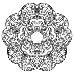 Vector henna tatoo mandala. Mehndi style.
