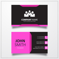 Group, team icon. Business card vector template.