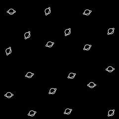 Geometric simple monochrome minimalistic vector pattern, science, planets
