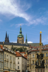 Fototapeta na wymiar view of St. Vitus Cathedral tower, Prague