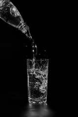 glass cup on a black background