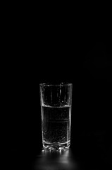 glass filled with clean clear water standing