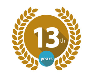 13th years gold circle anniversary logo