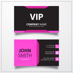 VIP icon. Business card vector template.