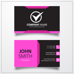 Check, true, right sign icon. Business card vector template.