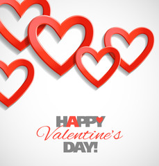 Valentine day card with heart shapes. Vector illustration.