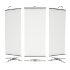 Blank Roll Up Banner Stand. 3D