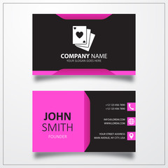 Poker cards sign icon Business card vector template.