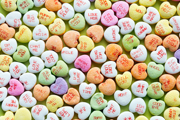 Heart shaped candies for Valentines Day