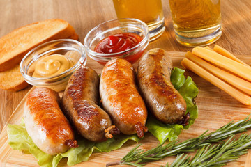 Beer and roast beef or chicken sausage