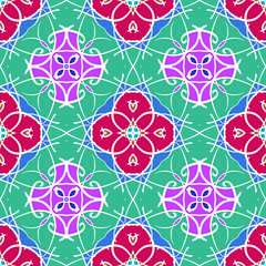 Seamless mandala pattern. Islamic motifs. Kaleidoscope.