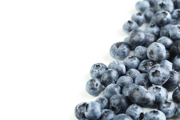 Blueberries on a white background