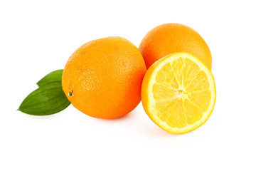 Orange fruits isolated on a white background