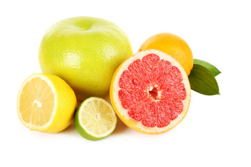 Obraz na płótnie Canvas Citrus fruits on a white background