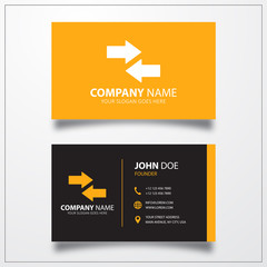 Left right arrow sign icon. Business card vector template.