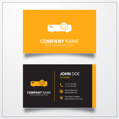 Projector sign icon. Business card vector template.