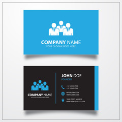 Group, team icon. Business card vector template.