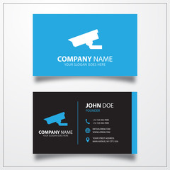 Security camera icon. Business card vector template.