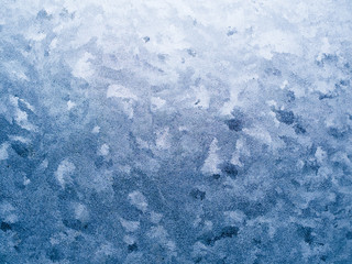 Frozen window, ice texture and background. Ice on window.