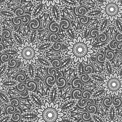 Hand drawn seamless Flower pattern. Doodle style