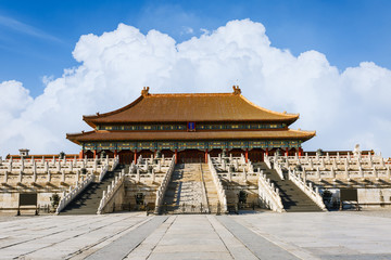 The ancient royal palaces of the Forbidden City in Beijing, China