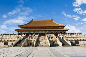 Fototapeta premium The ancient royal palaces of the Forbidden City in Beijing, China