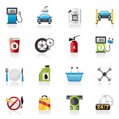 Gas Station Services Icons  - vector icon set