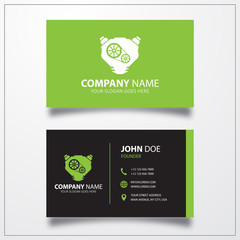 Engine sign icon. Business card vector template.