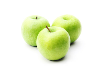 Green apples isolated on a white background
