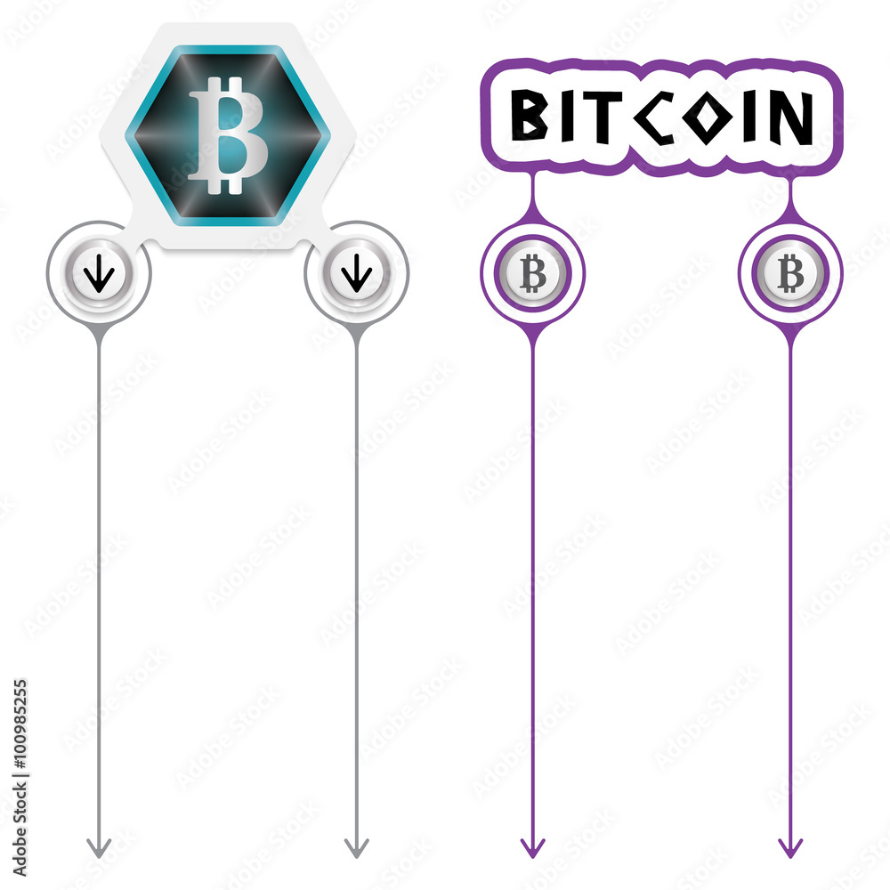 Poster two abstract frames for your text and bit coin symbol