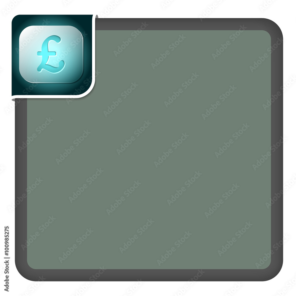 Poster vector abstract frame for your text and pound sterling symbol