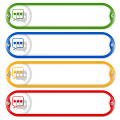Fototapeta premium four frames for entering text with screws and speech bubbles